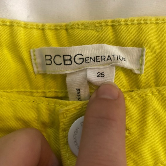 BCBGeneration Yellow Shorts - Picture 2 of 3